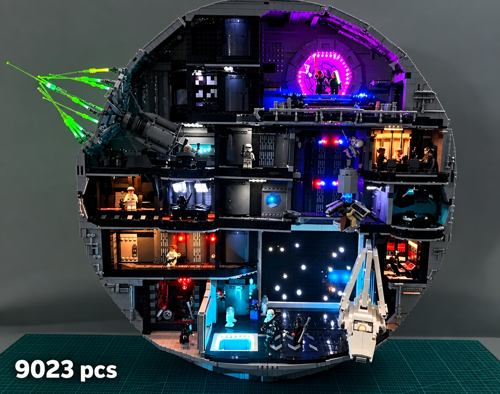 75419 Death Star Building Blocks Set MOC (9023PCS) with LED Pack