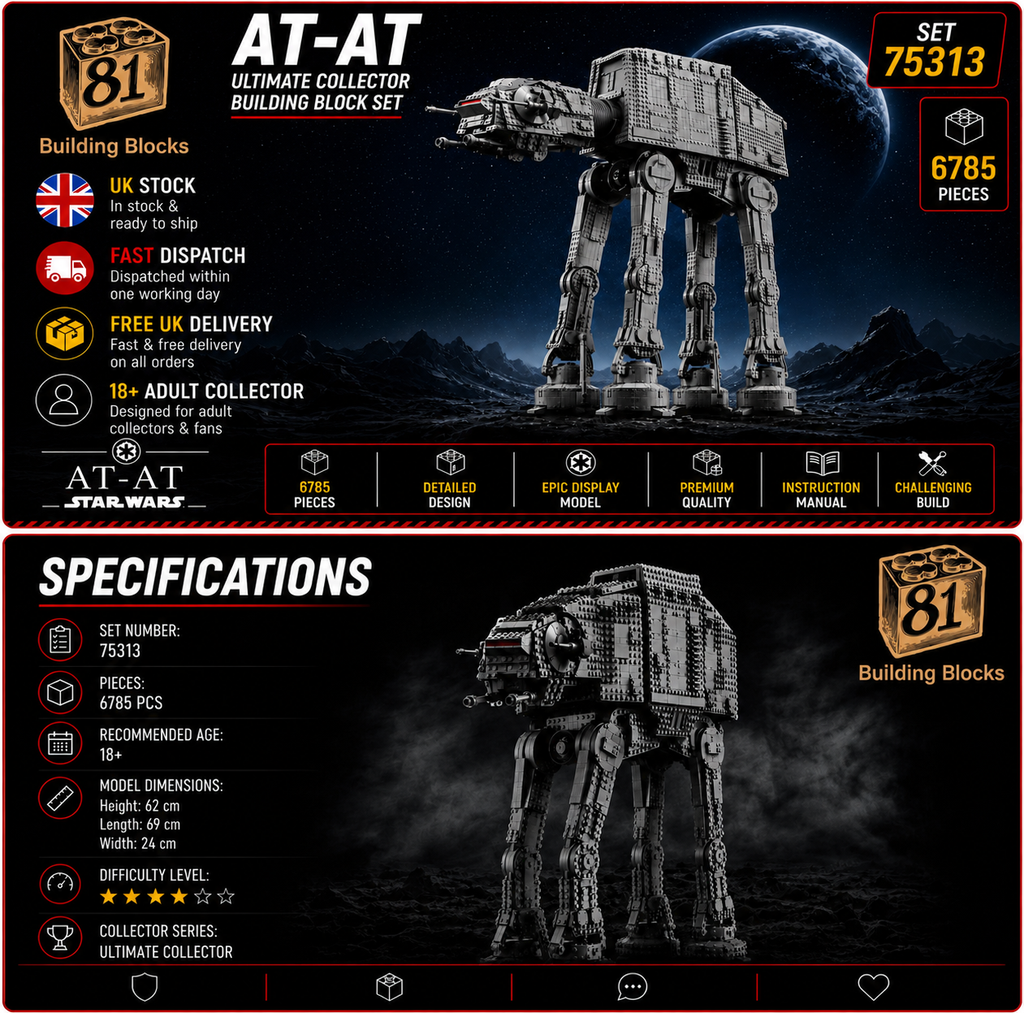 75313 Star Wars UCS AT-AT 6785 pieces and 9 Mini Figures MOC