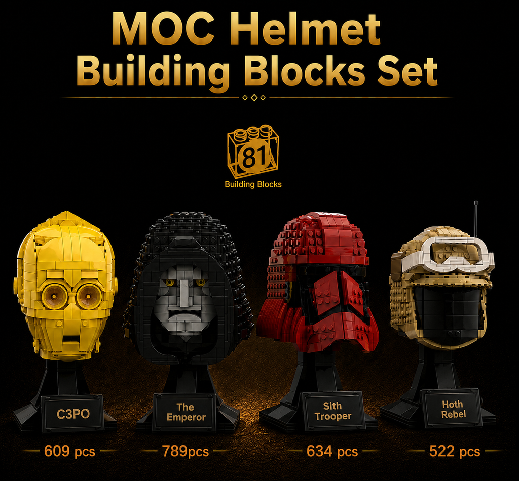 NEW MOC Star Wars Helmet - 4 Building Block Set UK 2544 Pcs