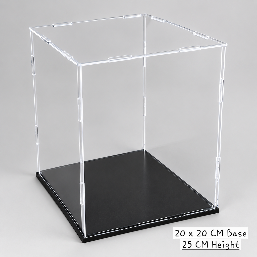 Acrylic Display Box Dust Proof Simple Self Assembly W20 L20 H25cm Perfect for Lego Helmet Sets