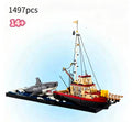 Jaws Diorama Boat & Shark (21350) 1503PCS Building Blocks w/ 3 Figures