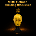 New C3PO Building Blocks Helmet 609 pcs