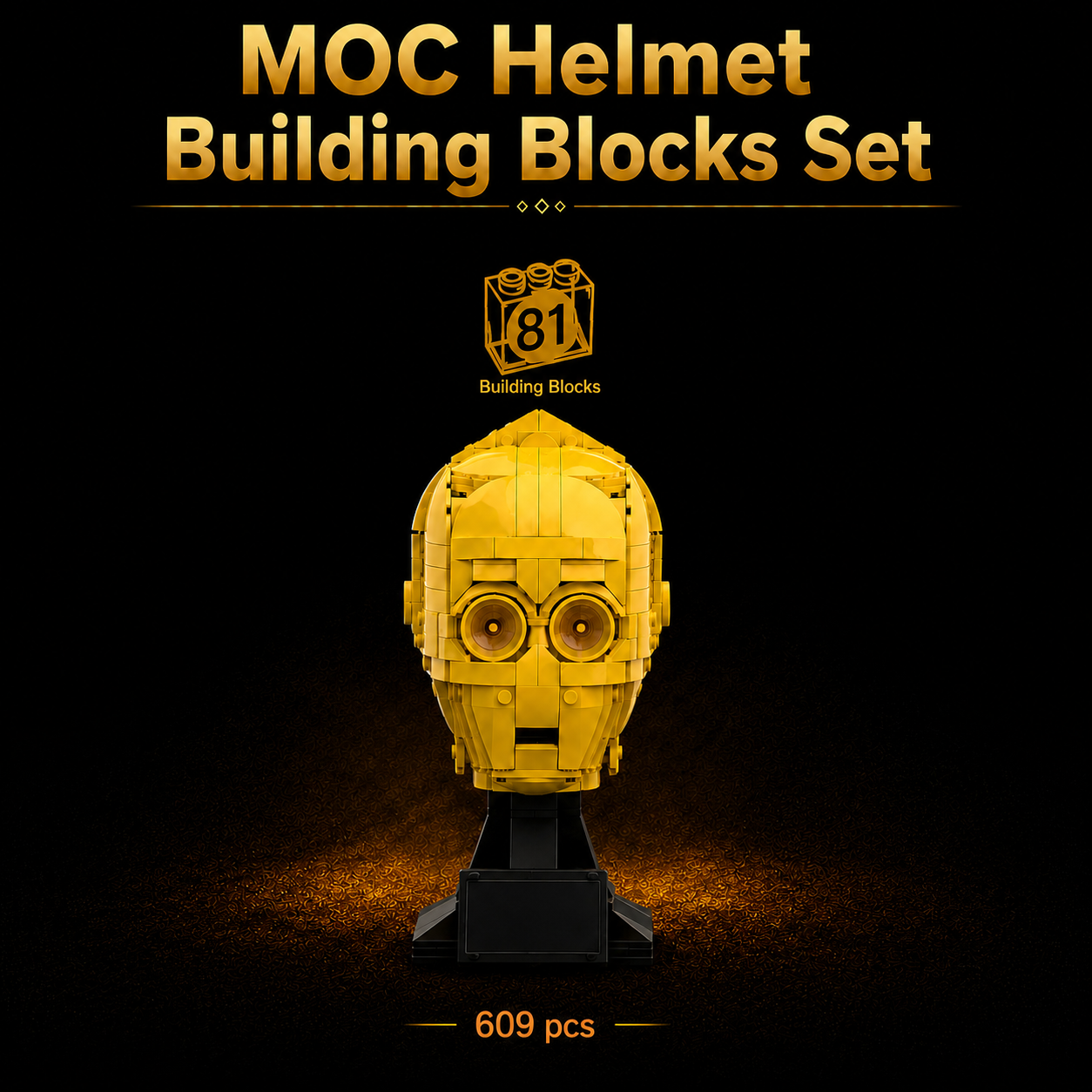 New C3PO Building Blocks Helmet 609 pcs