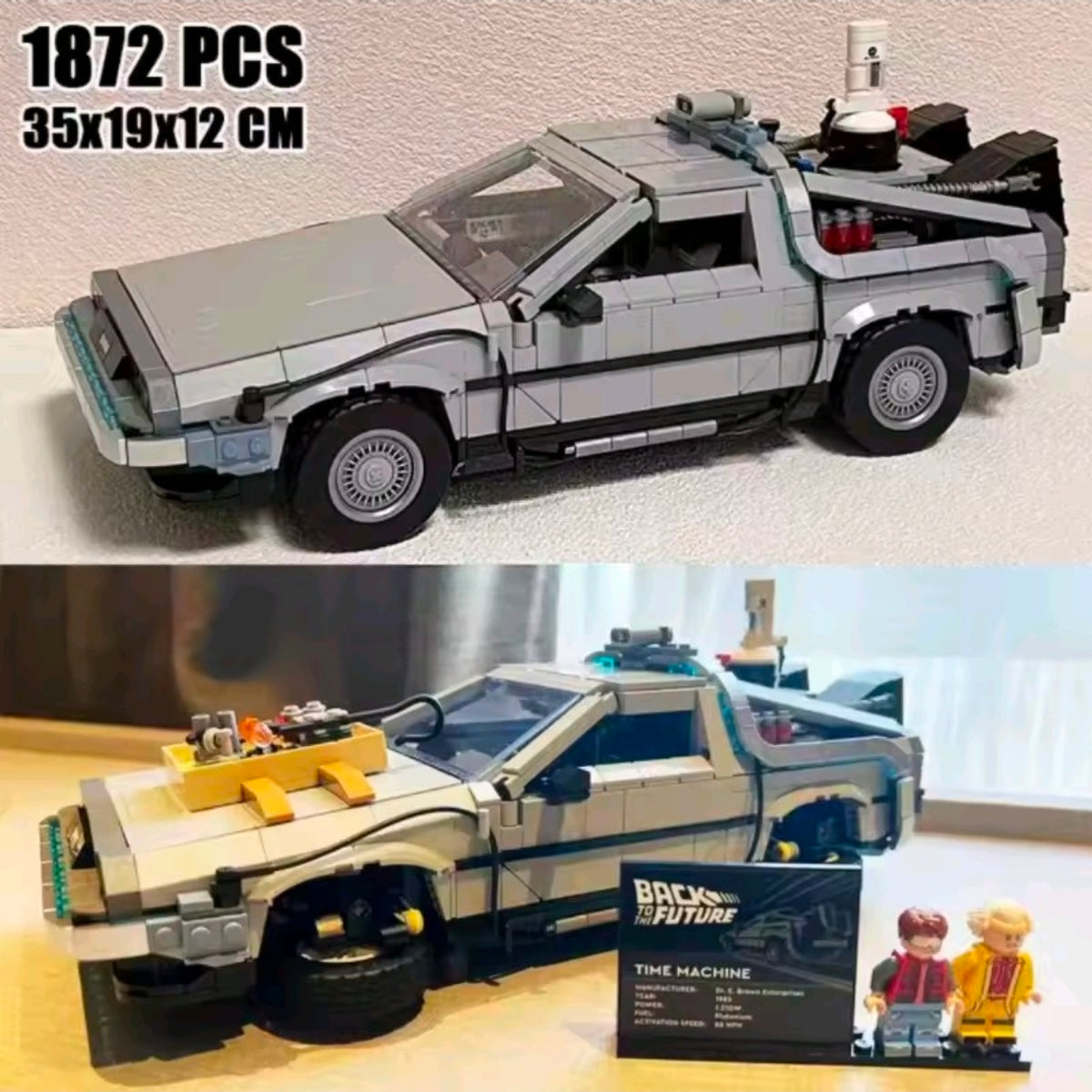 *NEW* MOC 10300 Back to the Future Time Machine Building Blocks ICONS 1872pcs