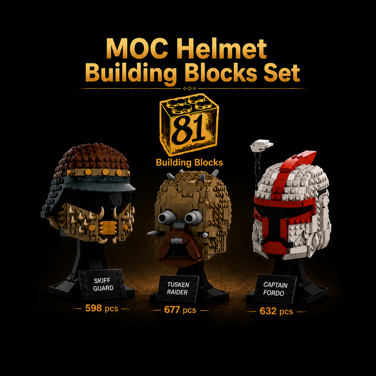 NEW MOC Star Wars Helmet - Building Block Set UK 1907 Pcs