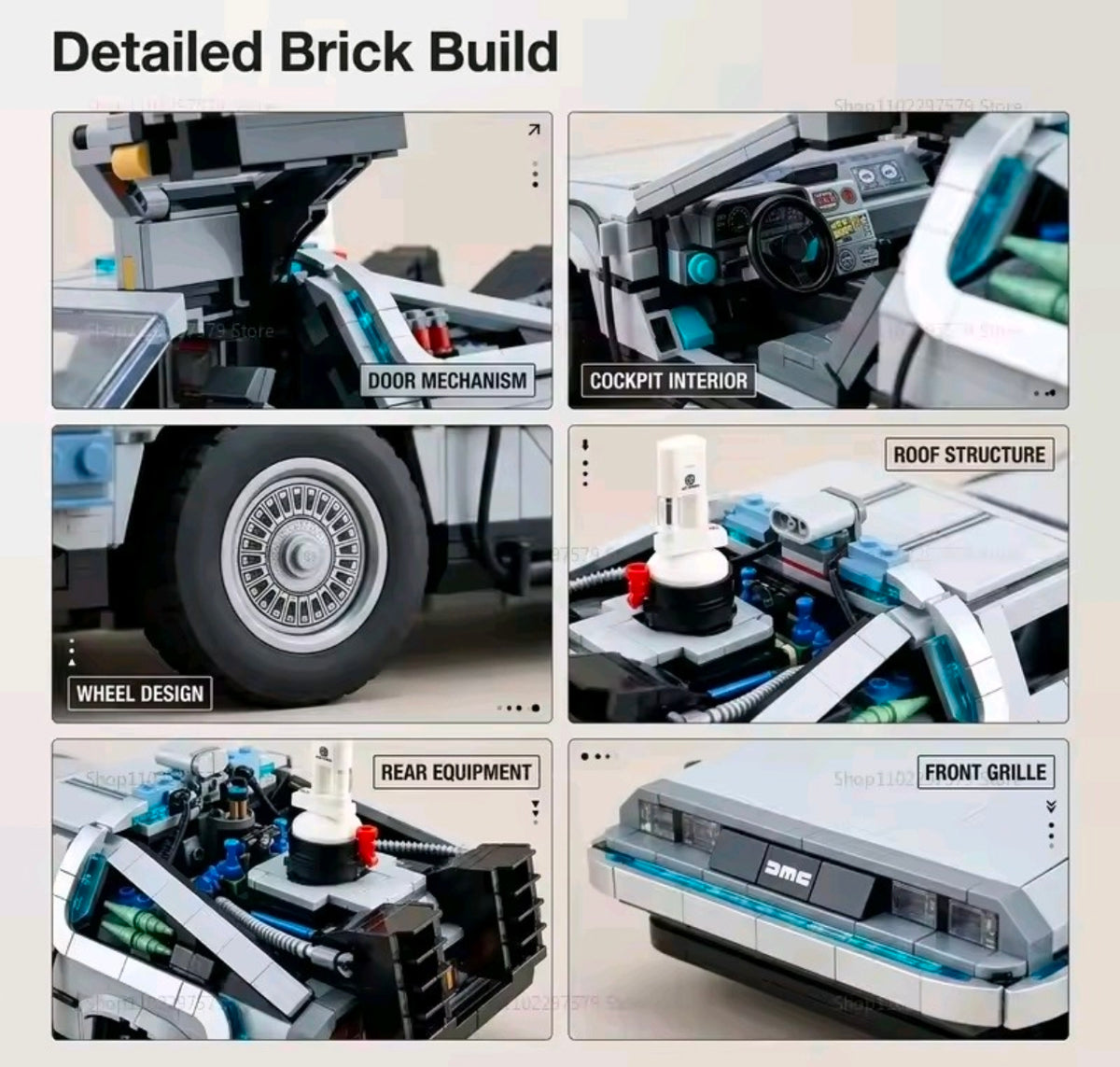 *NEW* MOC 10300 Back to the Future Time Machine Building Blocks ICONS 1872pcs