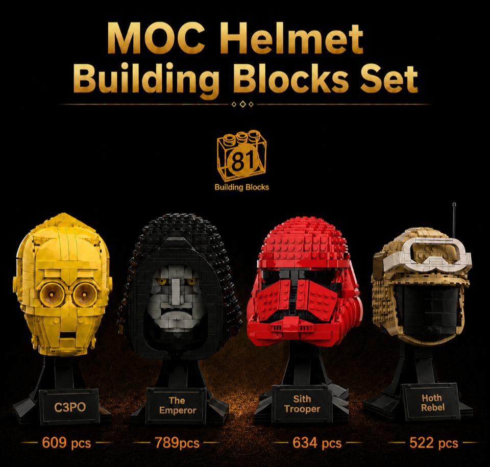 NEW MOC Star Wars Helmet - 4 Building Block Set UK 2544 Pcs