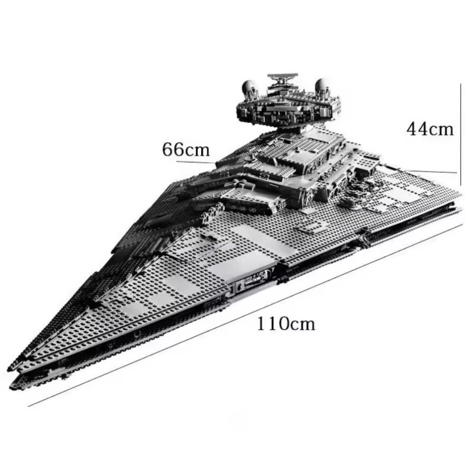 75252 MOC Imperial Star Destroyer + 2 Figures Building Blocks Star Wars Set 4784pcs