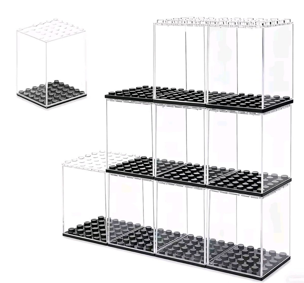5 Pc Clear Building Block Display Sets for Mini Figures